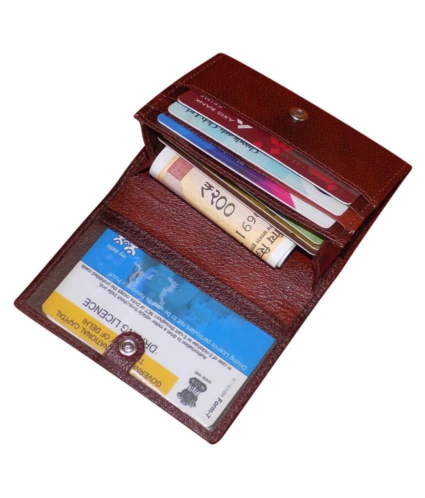 Style 98 Button Brown Card Holder - Handbags | Buy online on ZillyBuy