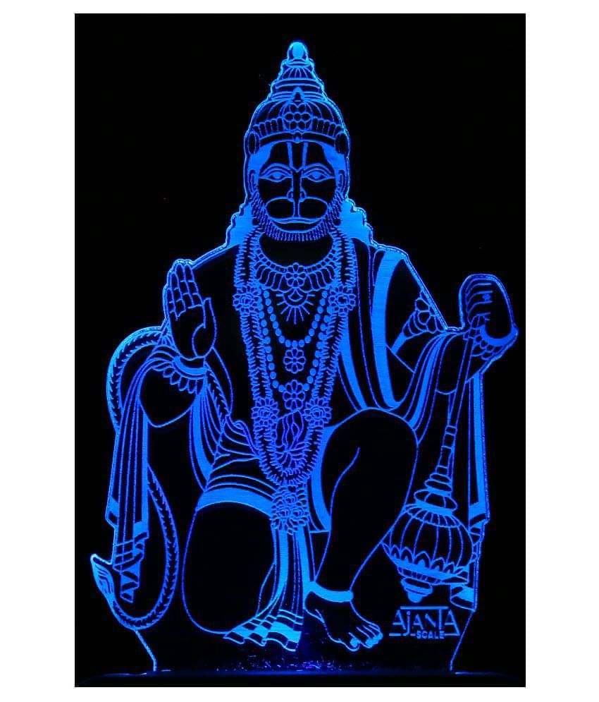     			SUPER AJANTA 2001 Lord Hanumanji  Pavanputra Anjaniputra 3D Night Lamp Multi - Pack of 1