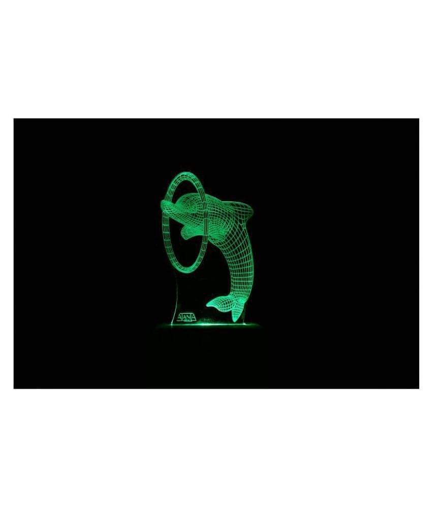     			SUPER AJANTA 2036 Dolphin 3D Night Lamp Multi - Pack of 1