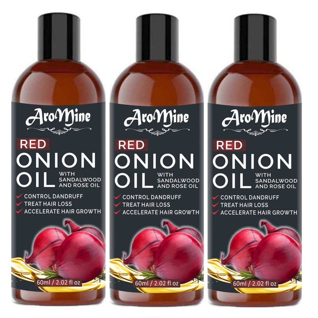 Aromine - Hair Growth Onion Oil 180 ml ( Pack of 3 ) Aromine - Hair Growth Onion Oil 180 ml ( Pack of 3 )