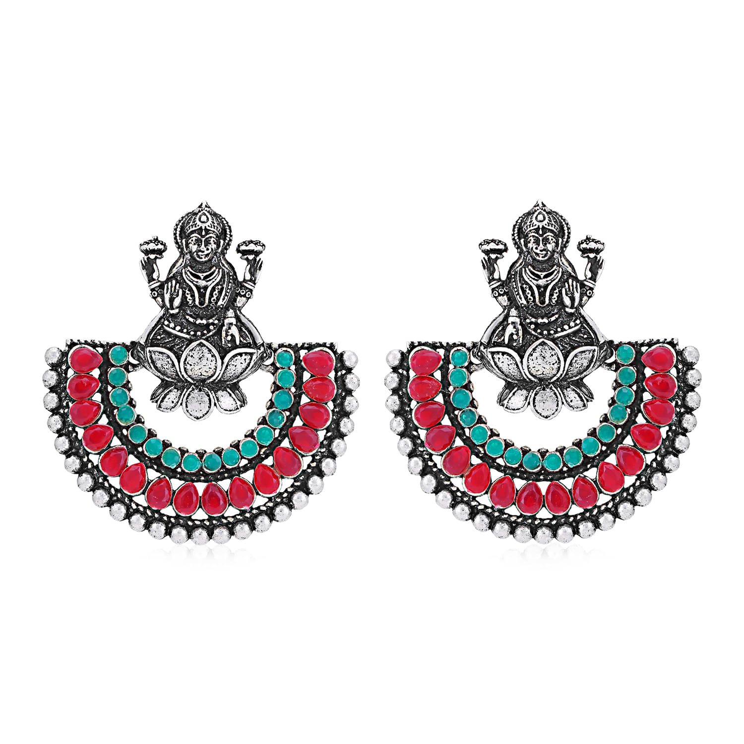     			Sukkhi Classic Oxidised Chandbali Laxmi Earring for Women