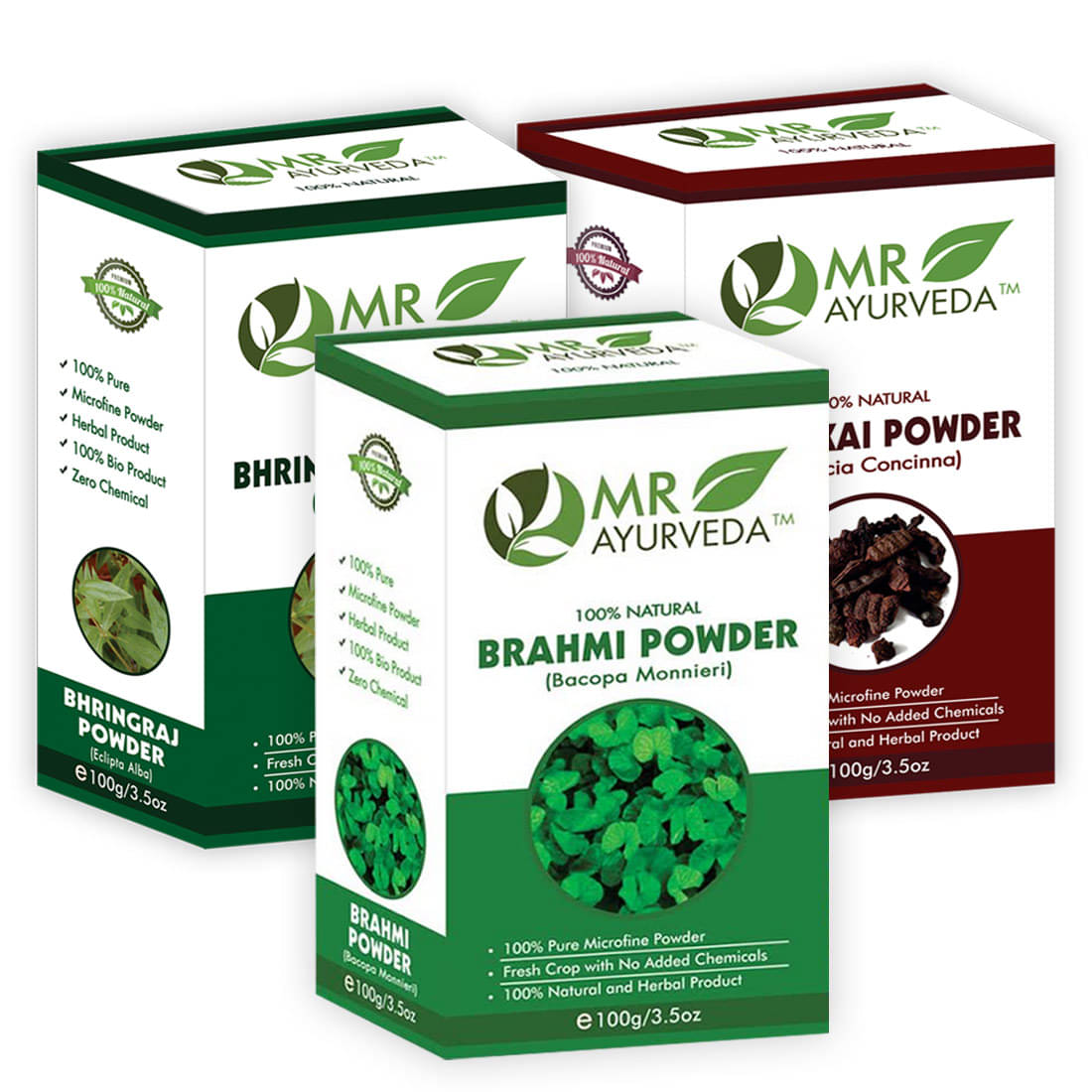 MR Ayurveda Brahmi Powder, Bhringraj & Shikakai Powder Hair Scalp Treatment 300 g Pack of 3 MR Ayurveda Brahmi Powder, Bhringraj & Shikakai Powder Hair Scalp Treatment 300 g Pack of 3
