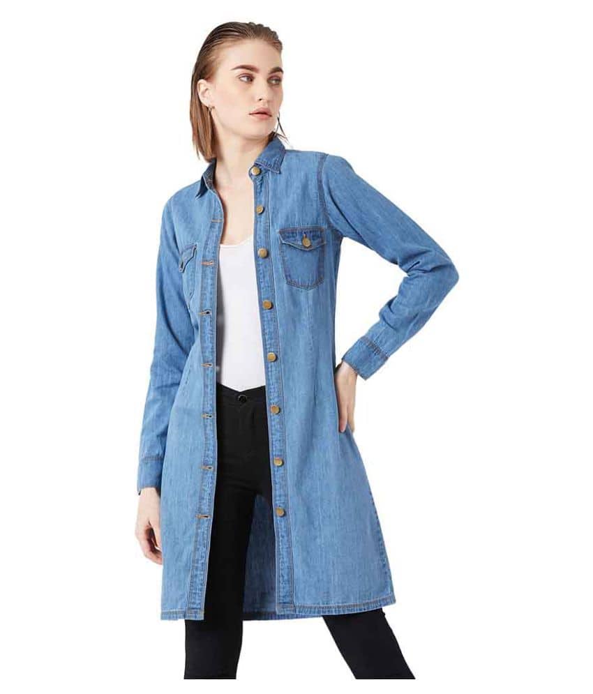 Miss Chase Cotton Blue Jackets - Jackets & Coats | Buy online on ZillyBuy