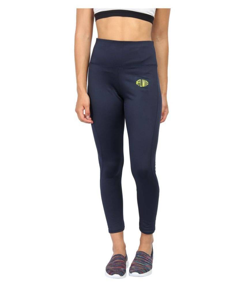     			OFF LIMITS Navy Polyester Solid Tights