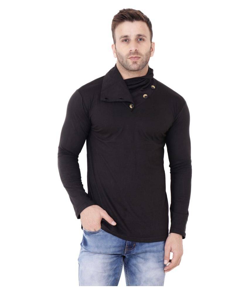 Tfurnish Cotton Blend Black Solids T-Shirt     			Tfurnish Cotton Blend Black Solids T-Shirt