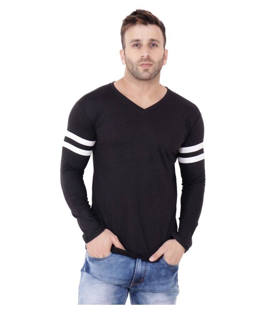     			Tfurnish Cotton Blend Black Solids T-Shirt