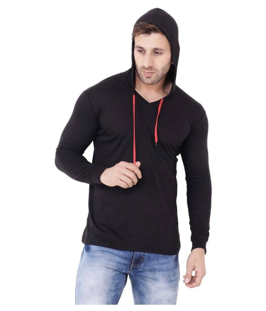 Tfurnish Cotton Blend Black Solids T-Shirt Tfurnish Cotton Blend Black Solids T-Shirt