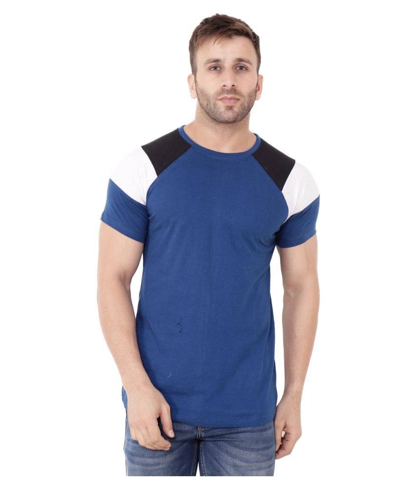 Tfurnish Cotton Blend Blue Solids T-Shirt Tfurnish Cotton Blend Blue Solids T-Shirt