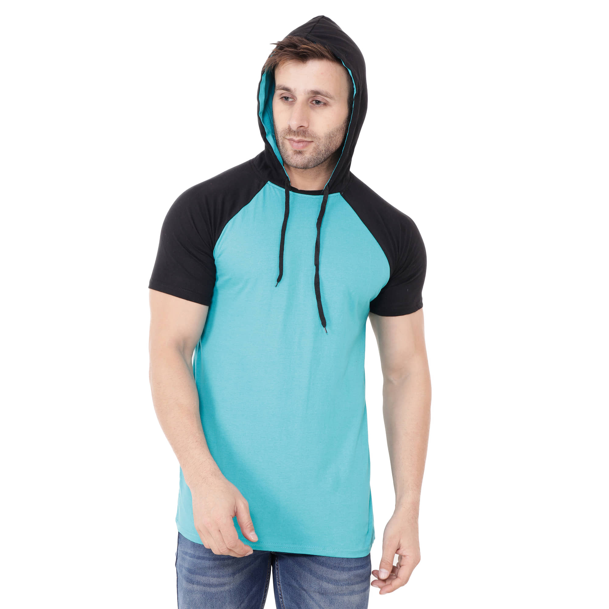 Tfurnish Cotton Blend Blue Solids T-Shirt