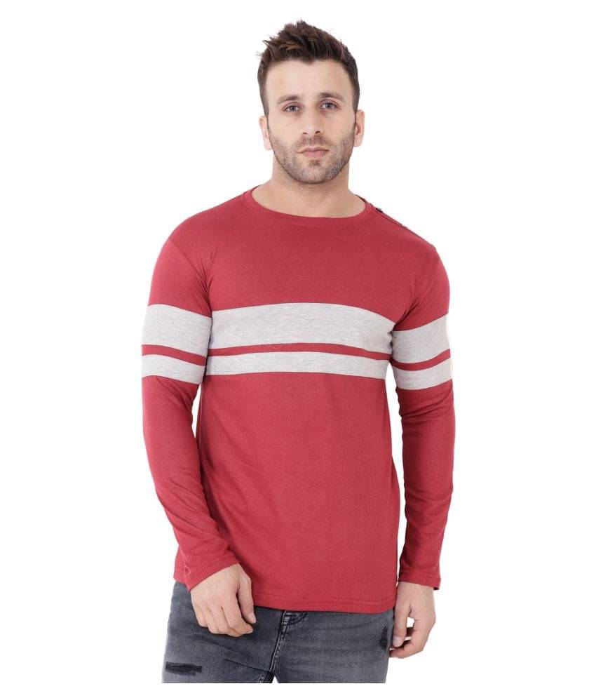     			Tfurnish Cotton Blend Maroon Solids T-Shirt