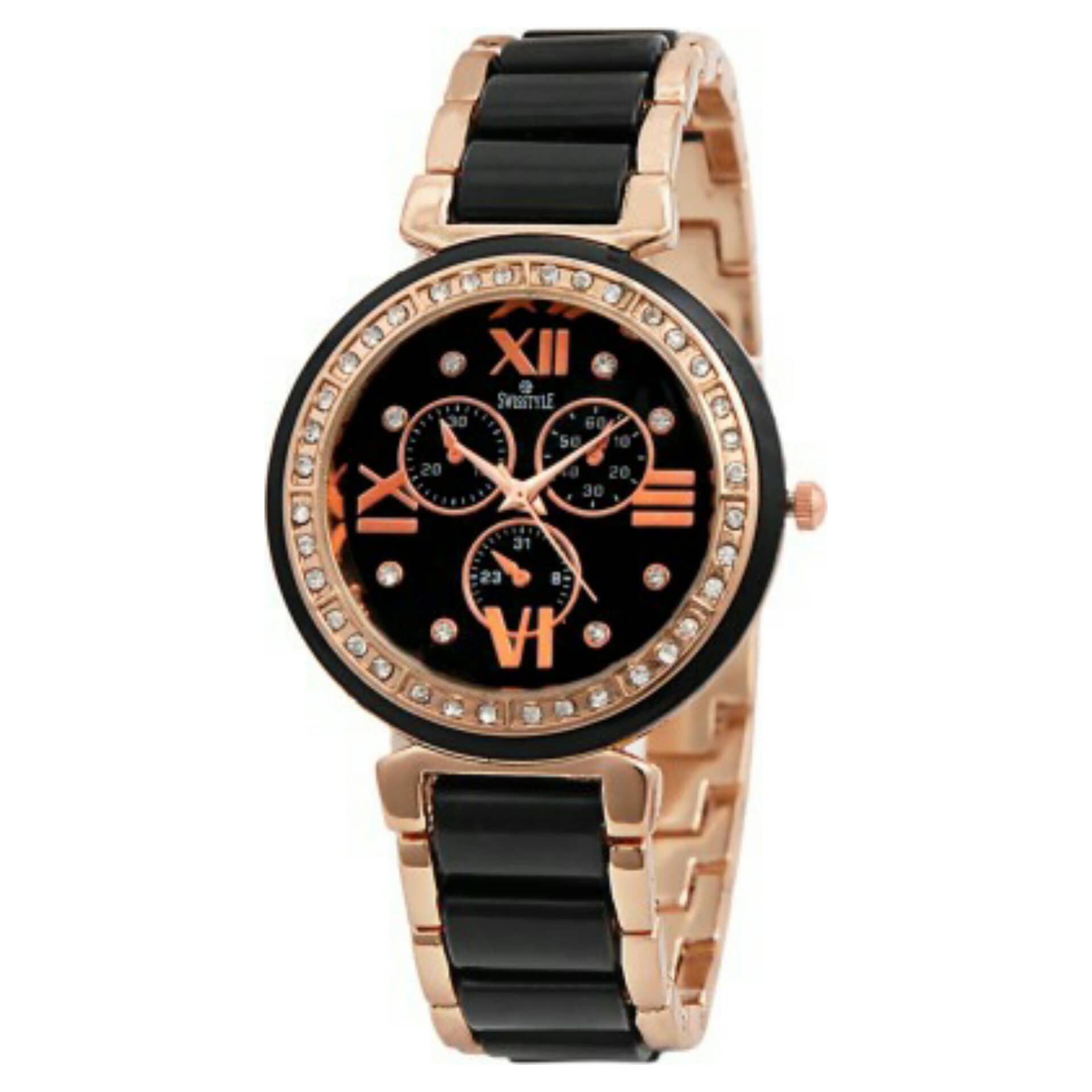 Swisstyle - Black Stainless Steel Analog Womens Watch