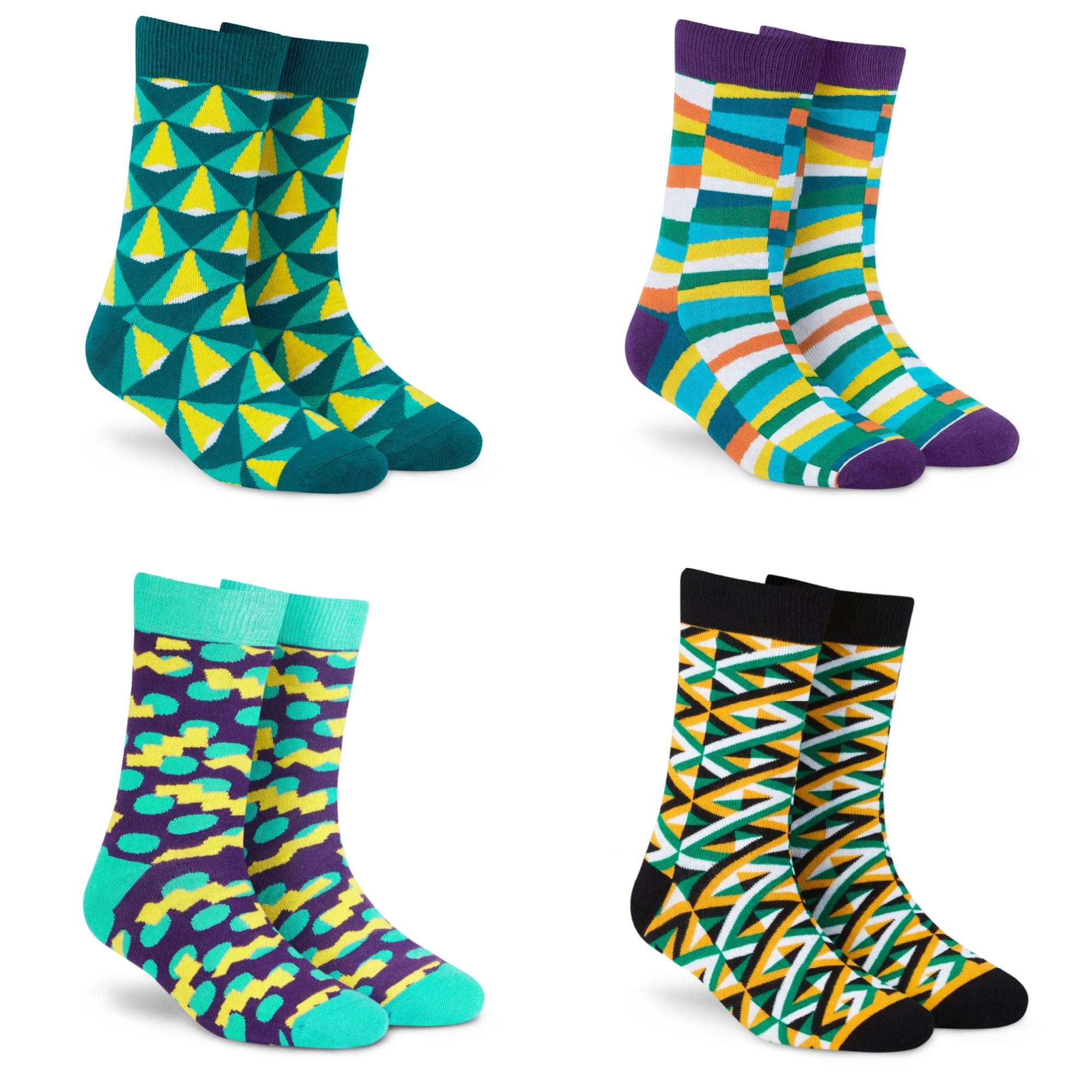     			Dynamocks Multi Full Length Socks Pack of 4