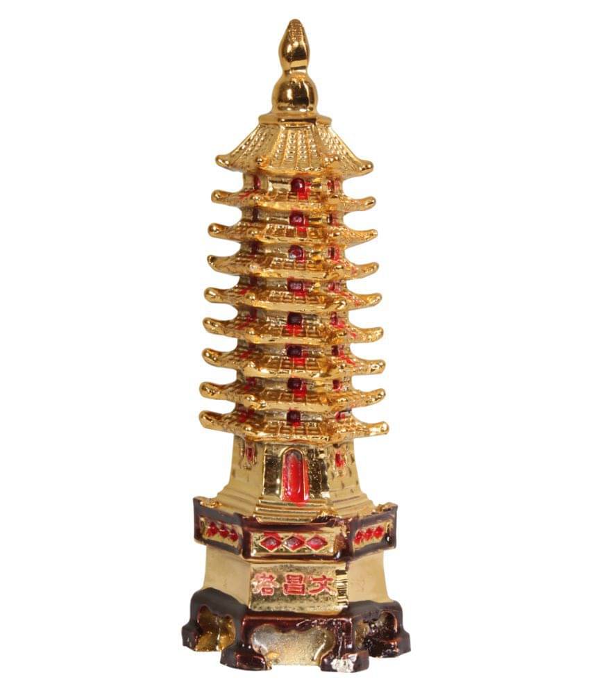 PrettyKrafts Golden Feng Shui Education Tower for Academic Success for Child's Study Table PrettyKrafts Golden Feng Shui Education Tower for Academic Success for Child's Study Table
