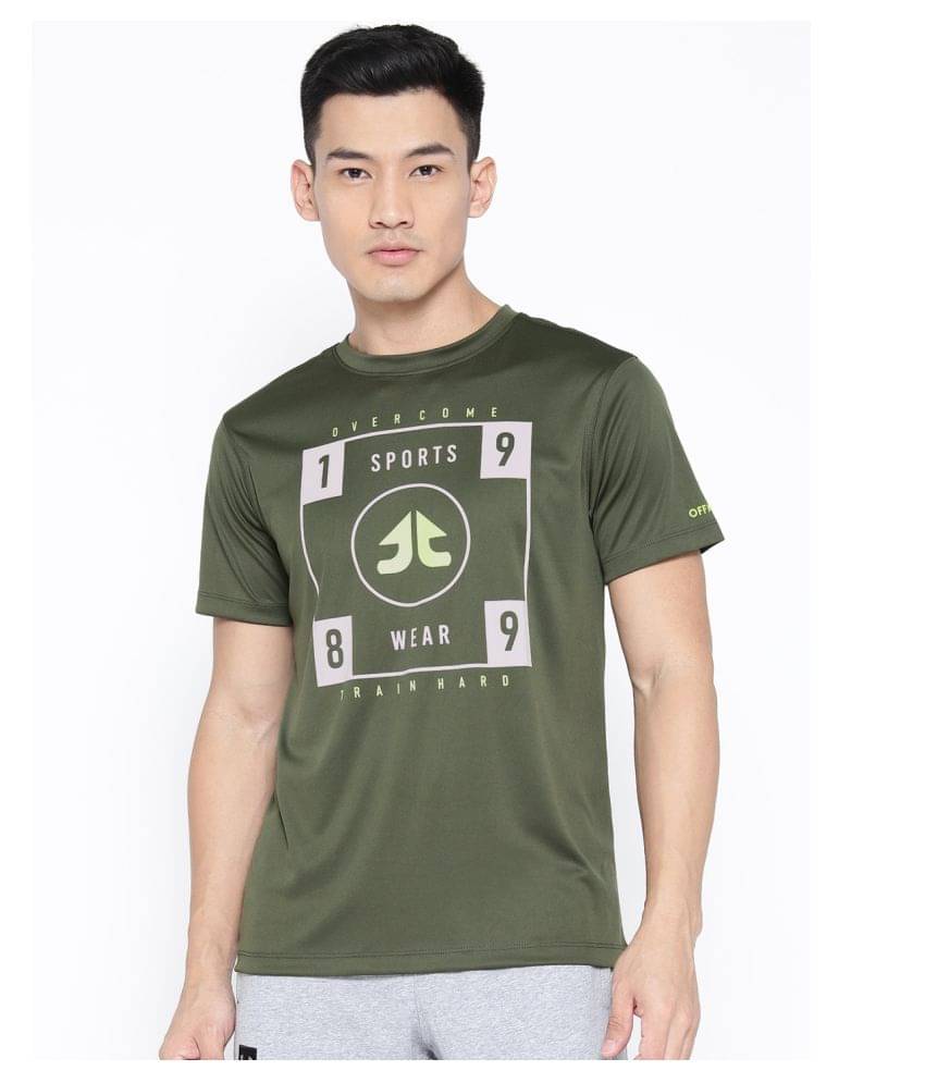     			OFF LIMITS Olive Green Polyester T-Shirt