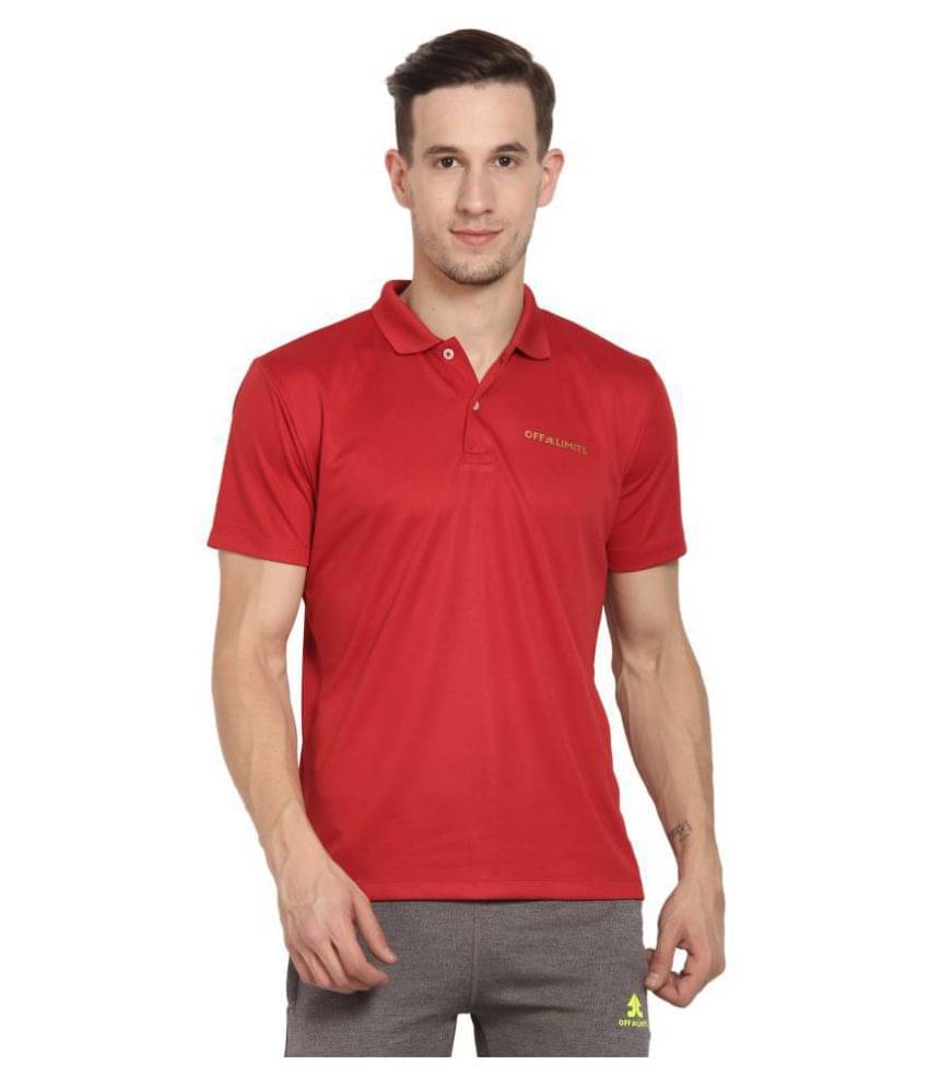 OFF LIMITS Red Polyester Polo T-Shirt OFF LIMITS Red Polyester Polo T-Shirt