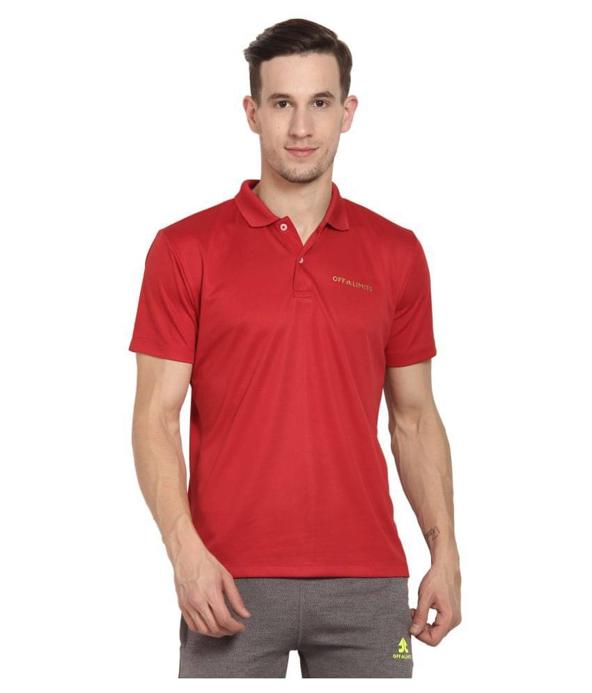     			OFF LIMITS - Red Polyester Regular Fit Men's Sports Polo T-Shirt ( Pack of 1 )