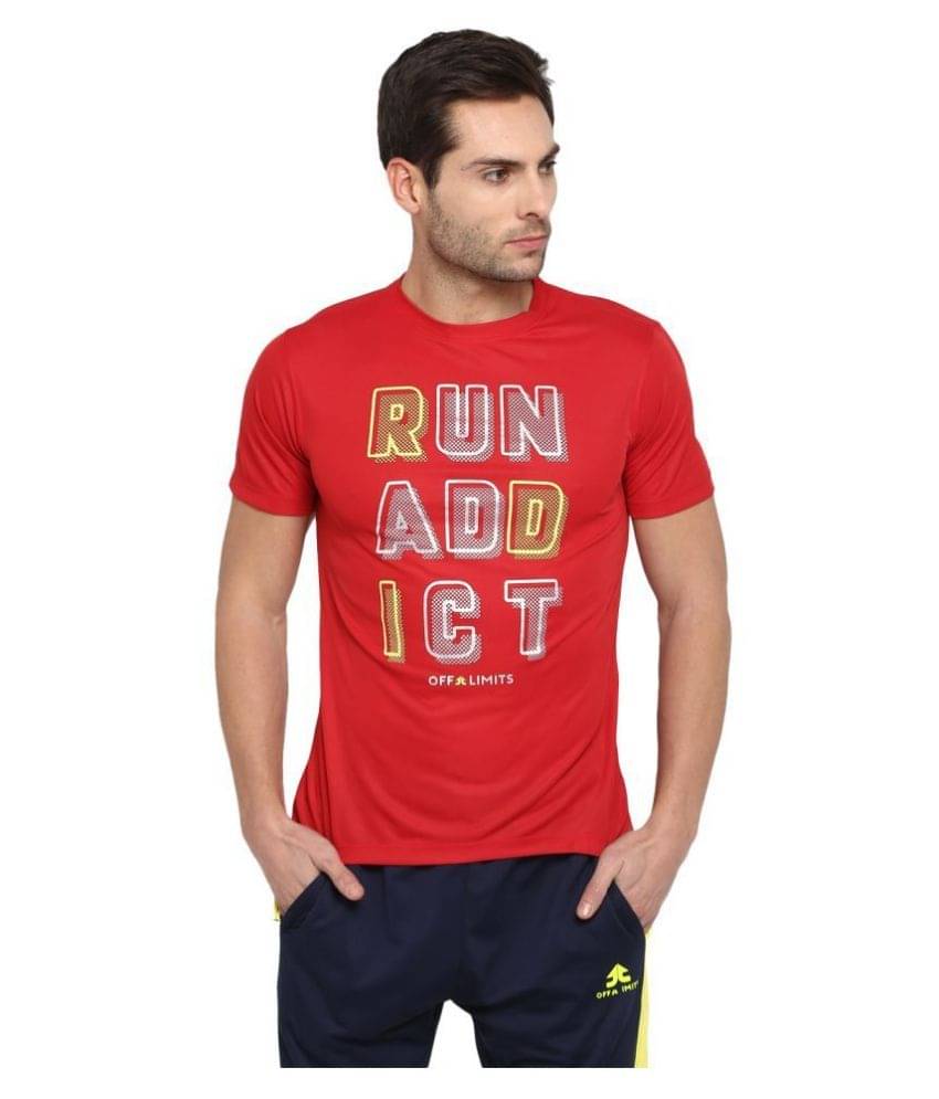 OFF LIMITS Red Polyester T-Shirt OFF LIMITS Red Polyester T-Shirt