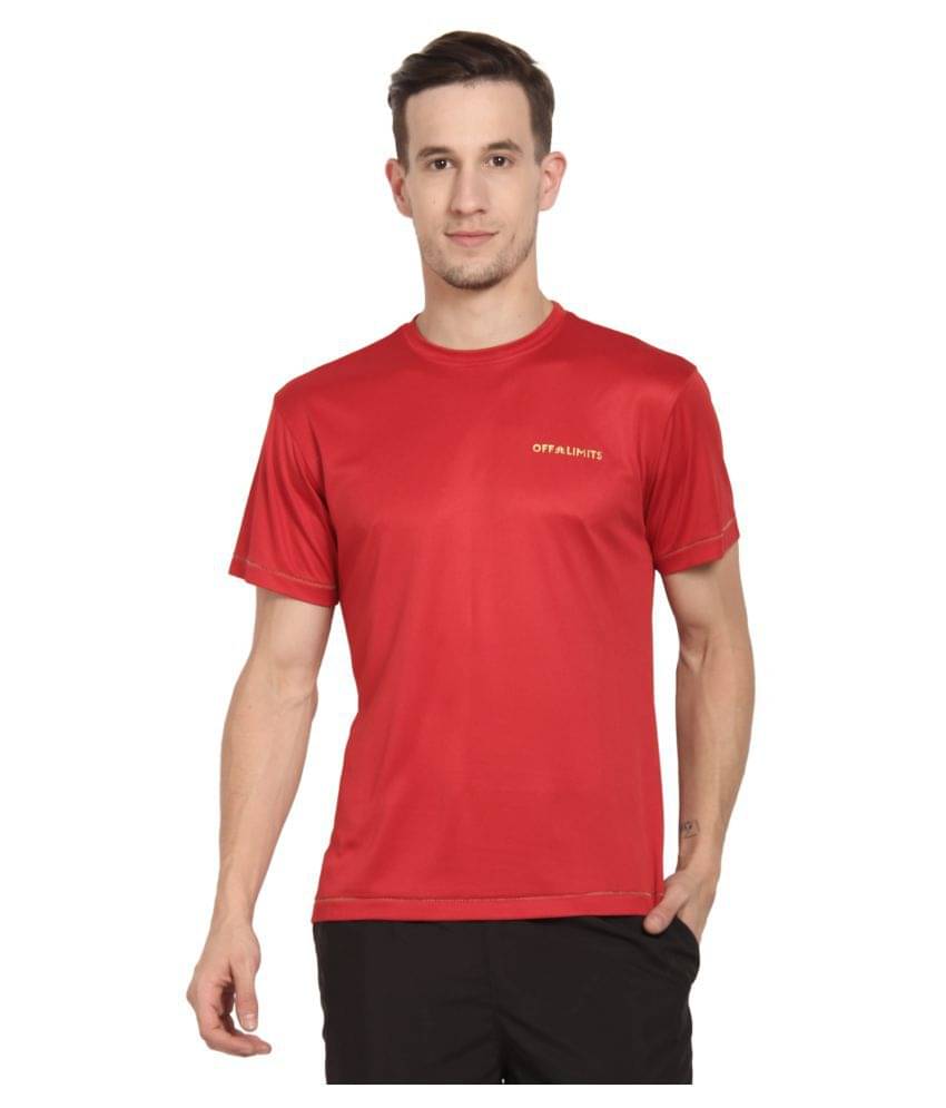 OFF LIMITS - Red Polyester Regular Fit Men's Sports T-Shirt ( Pack of 1 ) OFF LIMITS - Red Polyester Regular Fit Men's Sports T-Shirt ( Pack of 1 )