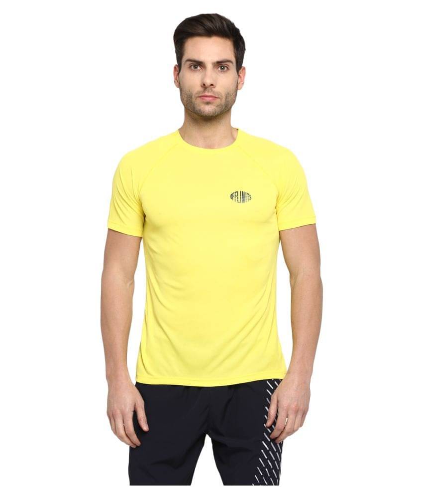     			OFF LIMITS Yellow Polyester T-Shirt