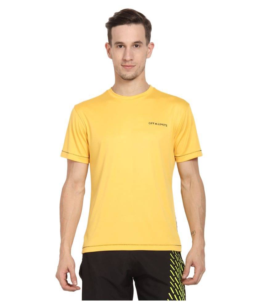     			OFF LIMITS - Yellow Polyester Regular Fit Men's Sports T-Shirt ( Pack of 1 )