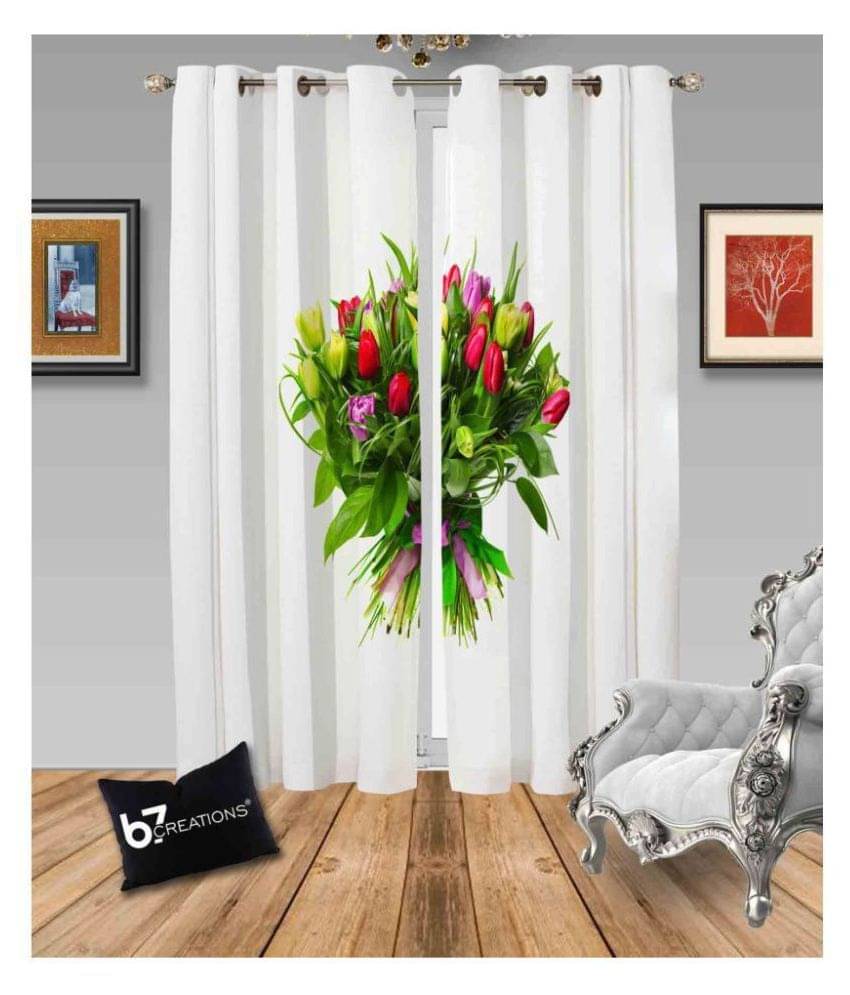 B7 CREATIONS Set of 2 Long Door Semi-Transparent Eyelet Polyester Curtains Green B7 CREATIONS Set of 2 Long Door Semi-Transparent Eyelet Polyester Curtains Green