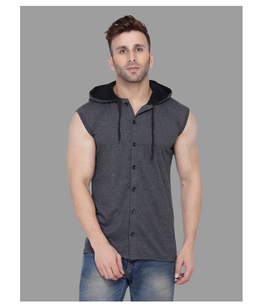     			Tfurnish Cotton Blend Grey Solids T-Shirt