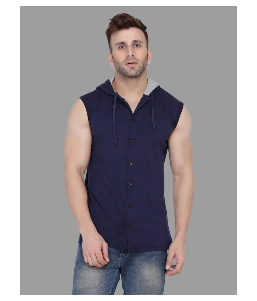 Tfurnish Cotton Blend Navy Solids T-Shirt     			Tfurnish Cotton Blend Navy Solids T-Shirt