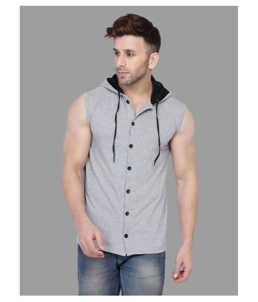 Tfurnish Cotton Blend Silver Solids T-Shirt Tfurnish Cotton Blend Silver Solids T-Shirt
