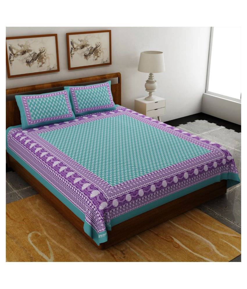     			Uniqchoice Cotton Double Bedsheet ( Turquoise )