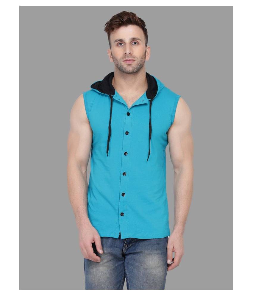 Tfurnish Cotton Blend Turquoise Solids T-Shirt Tfurnish Cotton Blend Turquoise Solids T-Shirt