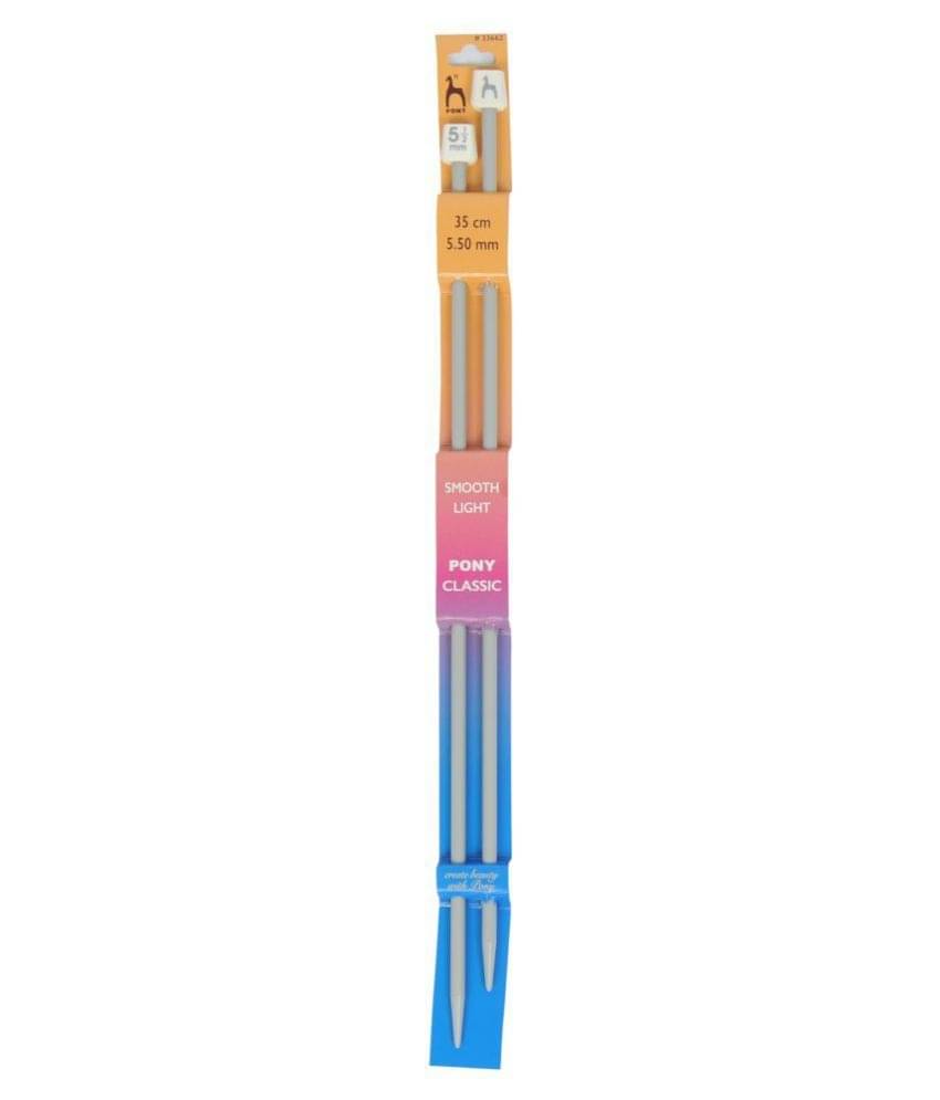 Pony Classic Knitting Pins Pair Smooth Light 35 cm Long Plastic Needles (No 5.50 mm) Pony Classic Knitting Pins Pair Smooth Light 35 cm Long Plastic Needles (No 5.50 mm)