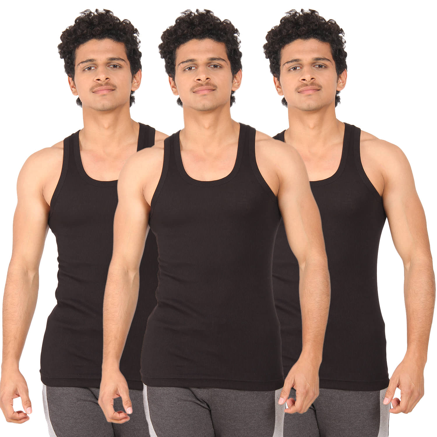 TT Pack of 3 Cotton Blend Sleeveless Vest For Men ( Multi ) - Nightwear & Loungewear | Buy online on ZillyBuy