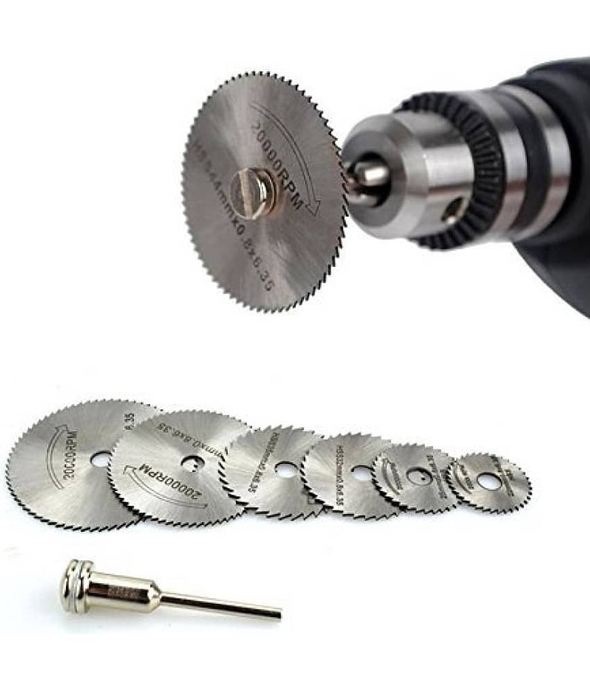DIY Crafts Metal HSS Circular Saw Blades Set Cutting Discs for Rotary Tool -6 Pieces(5 Blades, 1 Pin) - Stationery | Buy online on ZillyBuy