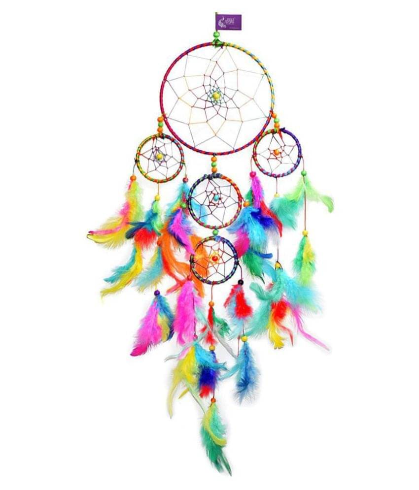     			jsk collection Feather Multicolour Dream Catcher - Pack of 1 ( X cms )