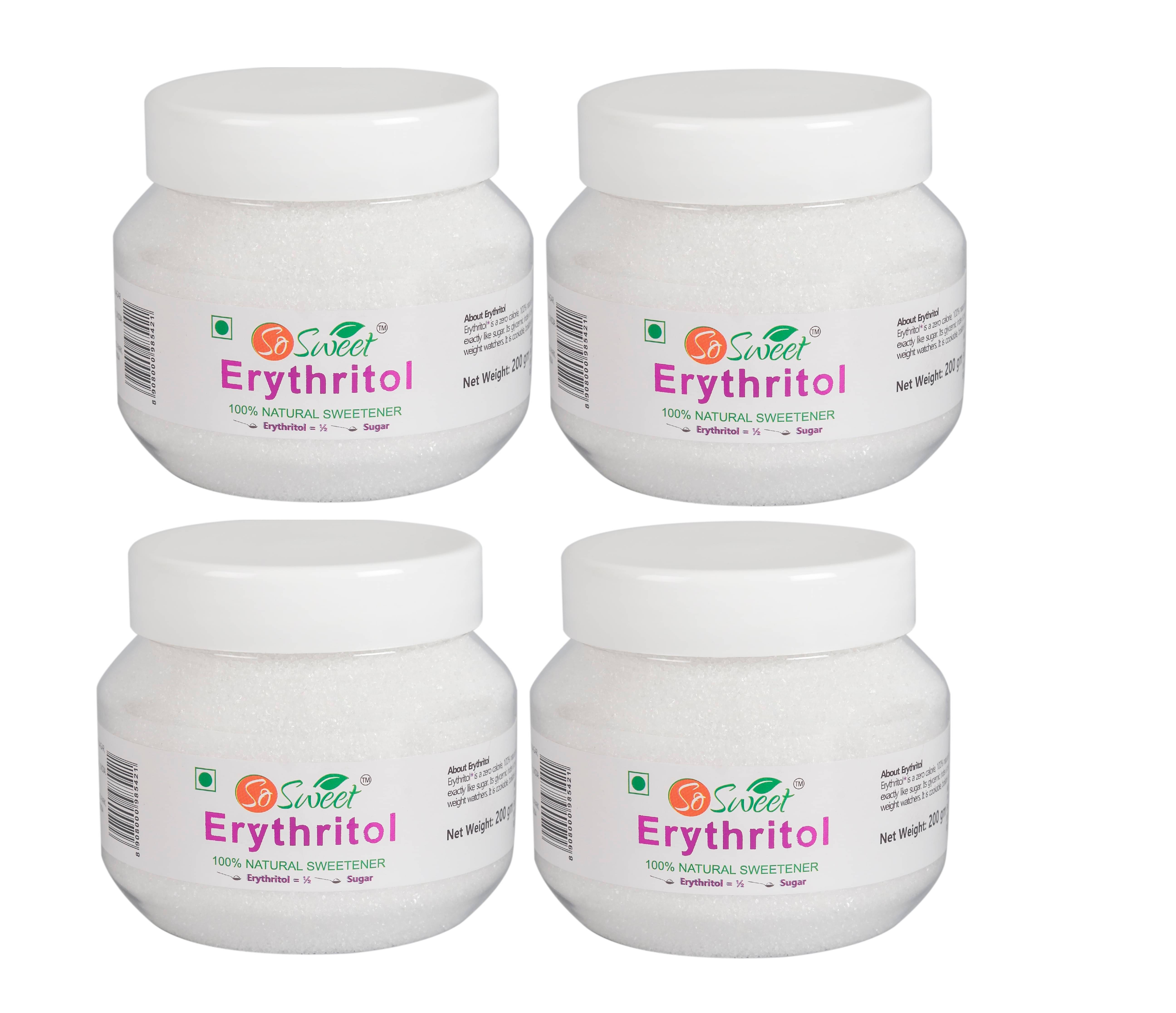    			So Sweet Erythritol 100% Natural Sweetener 800gm for Diabetes - Sugar free (PO4) (200gm Each)