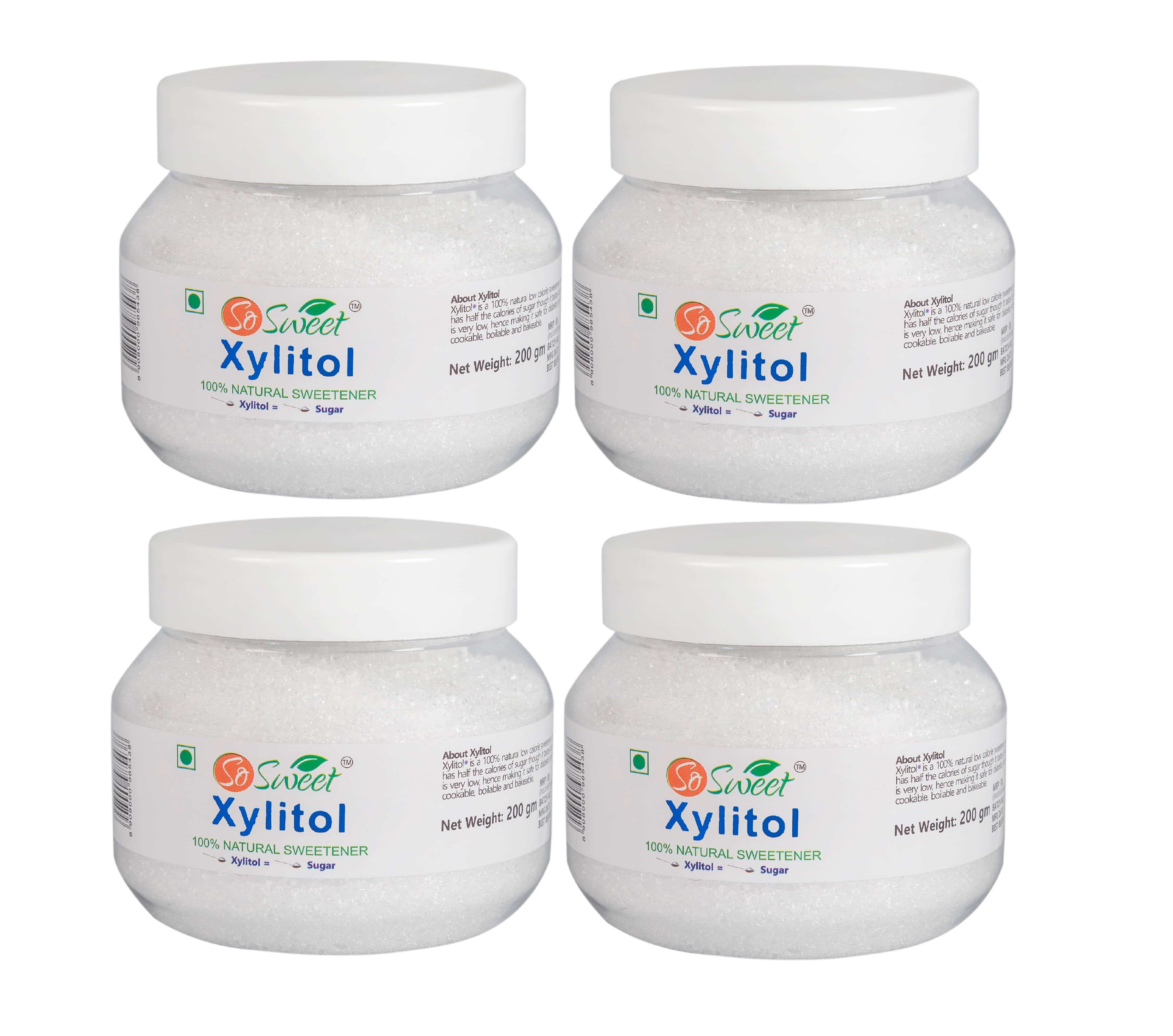 So Sweet Xylitol 100% Natural Sweetener 800gm -Sugarfree (PO4) (200gm Each) So Sweet Xylitol 100% Natural Sweetener 800gm -Sugarfree (PO4) (200gm Each)