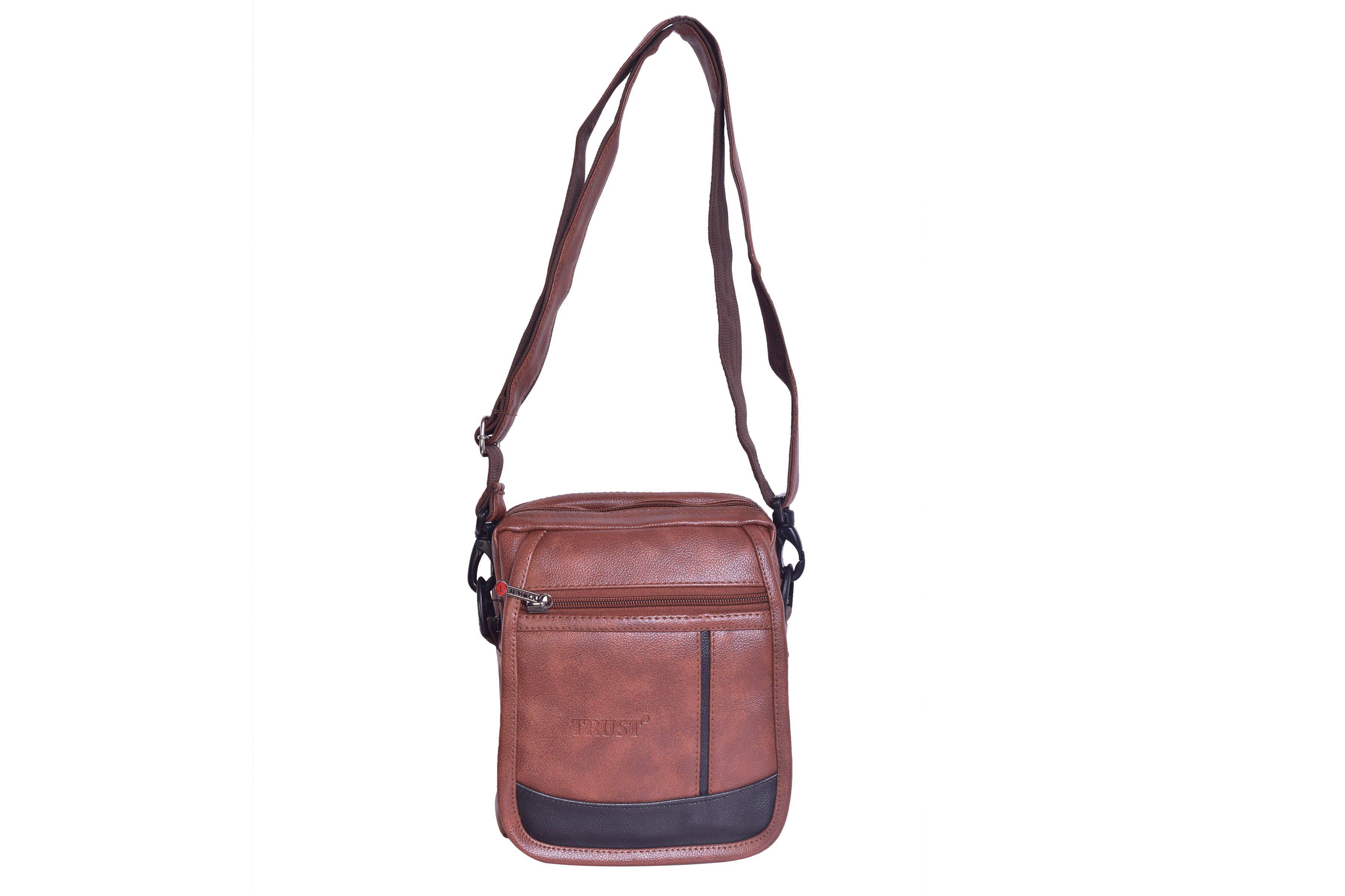     			Trust Brown P.U. Casual Messenger Bag