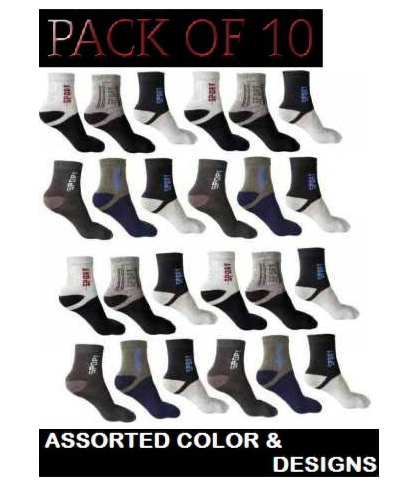     			D1 DIFFERENT ONE Multi Ankle Length Socks Pack of 10