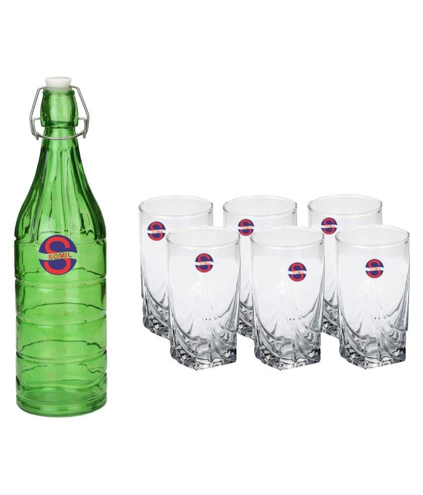 Somil Glass Bottle Glass Set, Transparent, Pack Of 7, 1000 ml Somil Glass Bottle Glass Set, Transparent, Pack Of 7, 1000 ml