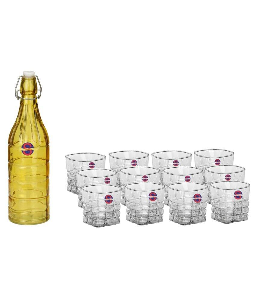 Somil Glass Bottle Glass Set, Transparent, Pack Of 13, 1000 ml Somil Glass Bottle Glass Set, Transparent, Pack Of 13, 1000 ml
