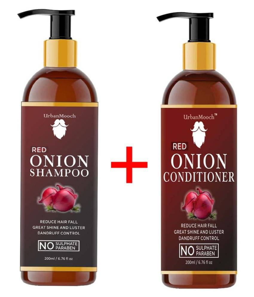 UrbanMooch Red ONION Shampoo And ONION Conditioner For Hair Growth,& Shampoo + Conditioner 400 mL Pack of 2 UrbanMooch Red ONION Shampoo And ONION Conditioner For Hair Growth,& Shampoo + Conditioner 400 mL Pack of 2