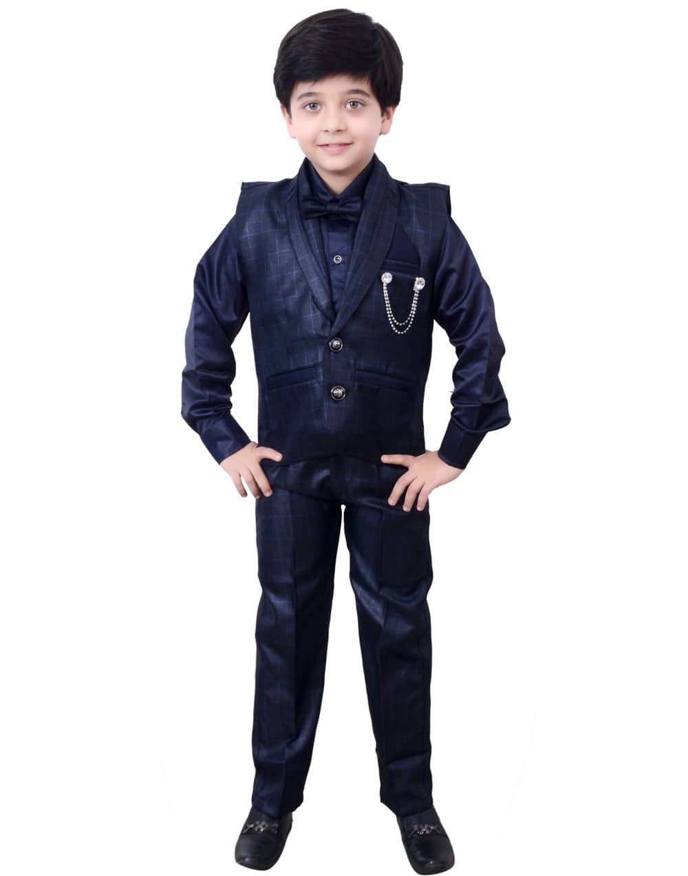 Arshia Fashions Boys Polyester Waistcoat ( Pack of 1 , Blue )