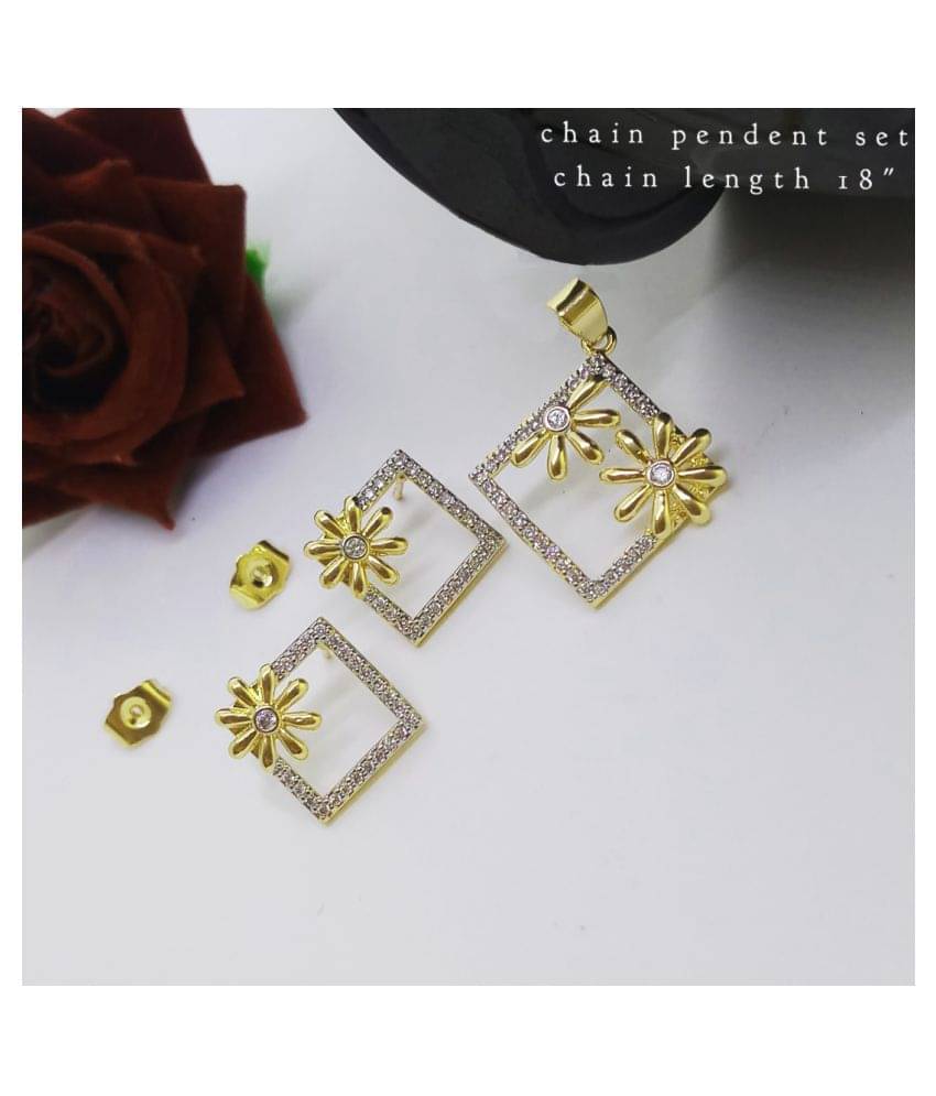 Sunhari Jewels - Golden Pendant set ( Pack of 1 ) Sunhari Jewels - Golden Pendant set ( Pack of 1 )