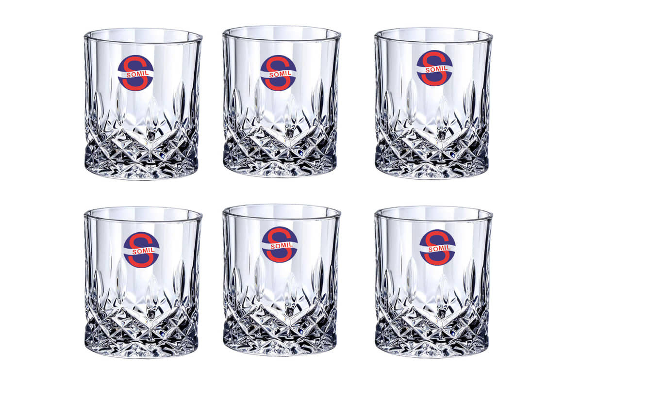 Somil Glass Drinking Glass, Transparent, Pack Of 6, 200 ml