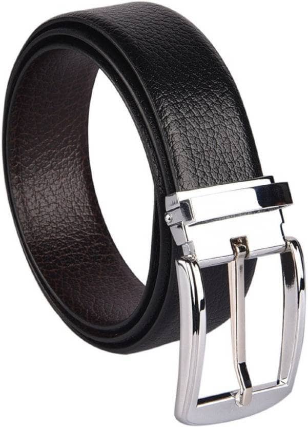 Runsi Black Faux Leather Formal Belt