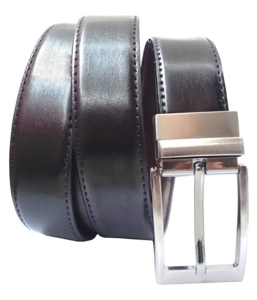 Runsi Black Faux Leather Formal Belt