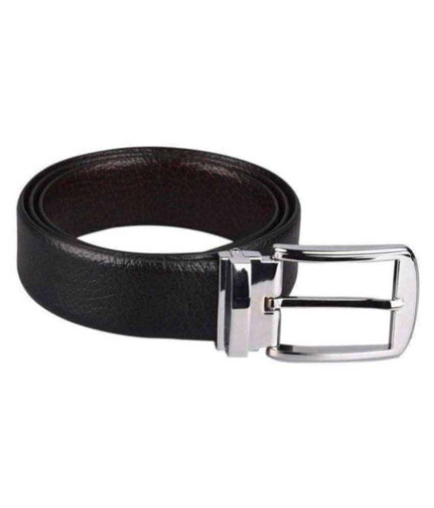Runsi Black Faux Leather Formal Belt