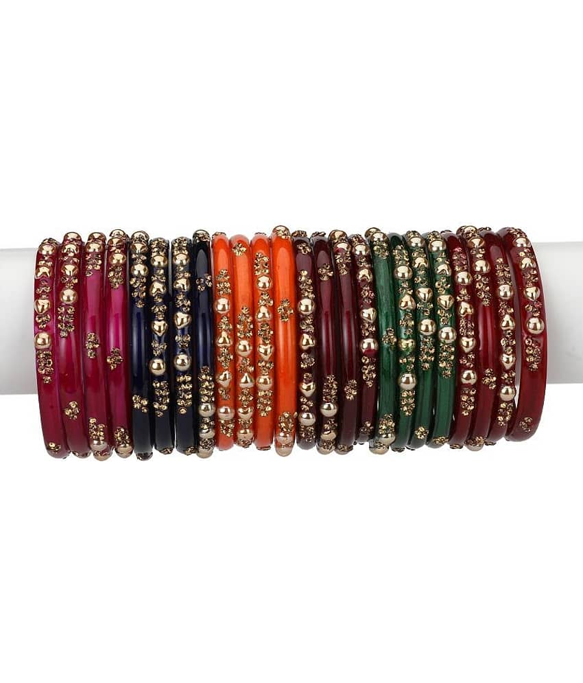 Afast Designer Matching Color Fashionable Bangle Set Combo Hand Decorative (Set Of 24) -SM 2.2 - Bangles & Bracelets | Buy online on ZillyBuy