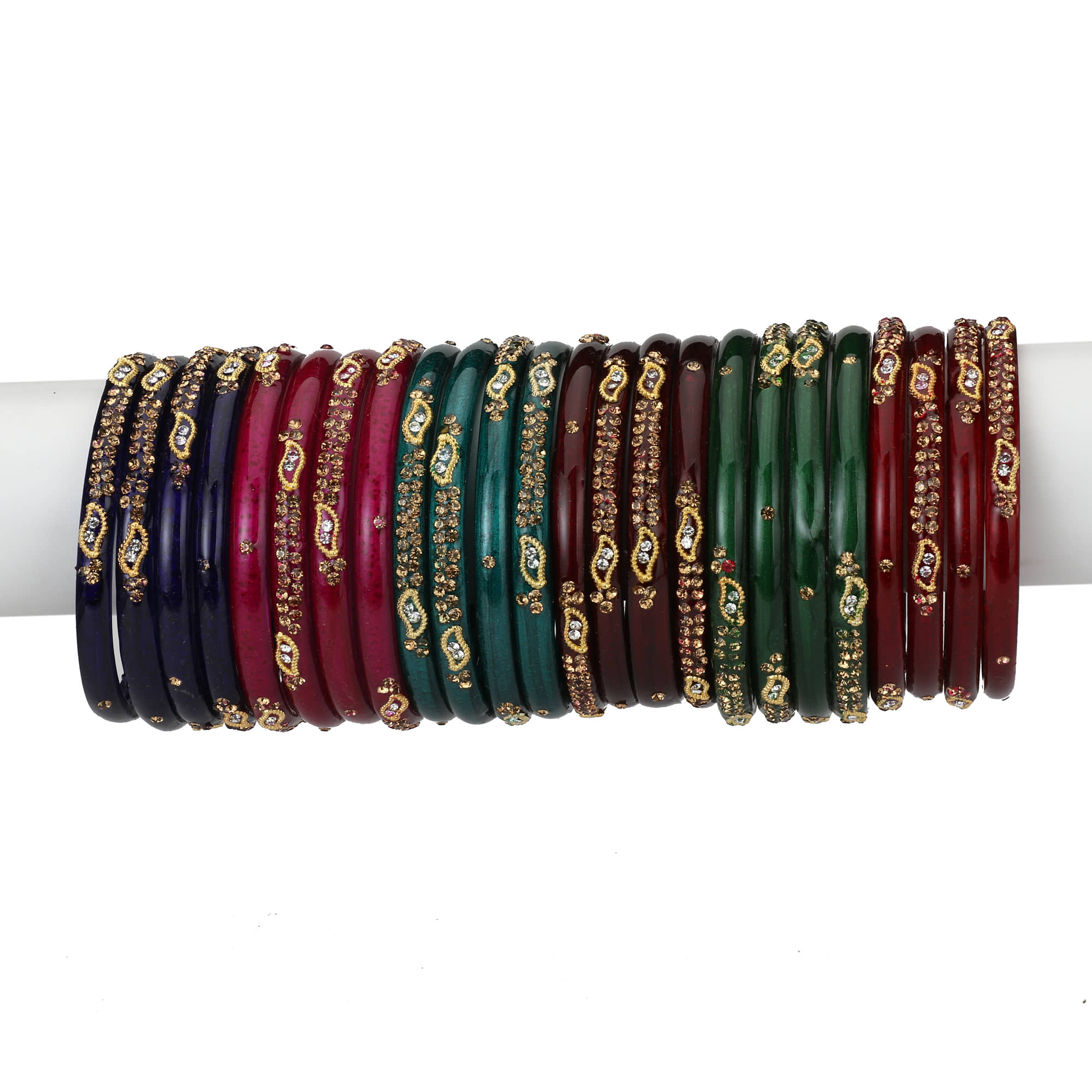 Afast Designer Matching Color Fashionable Bangle Set Combo Hand Decorative (Set Of 24) -SM 2.8 - Bangles & Bracelets | Buy online on ZillyBuy