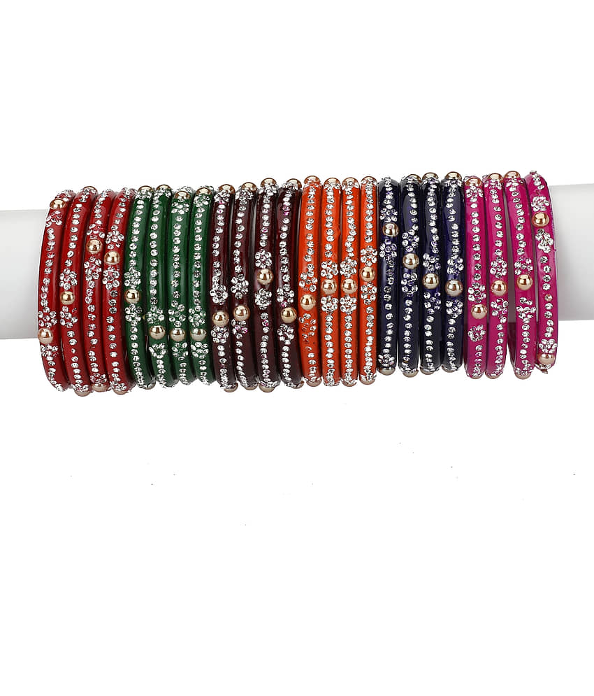 Afast Designer Matching Color Fashionable Bangle Set Combo Hand Decorative (Set Of 24) -SM 2.4 - Bangles & Bracelets | Buy online on ZillyBuy